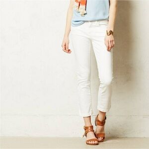Anthropologie Pilcro and the Letterpress Stet Off White Cropped Jeans, Size 28